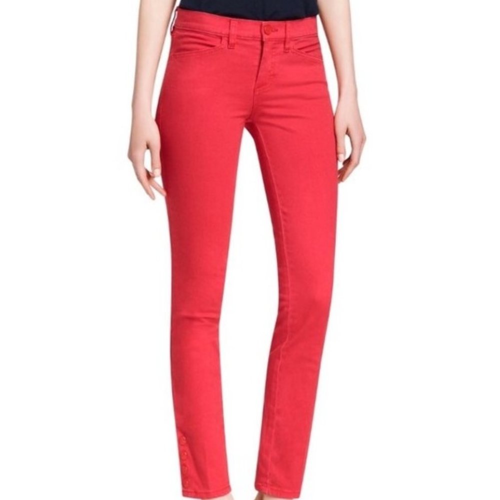 Tory Burch Emmy Jasper Red Ankle Fit Jeans